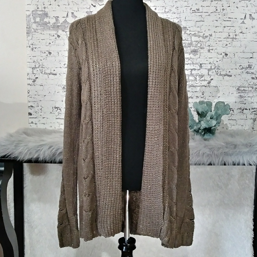 Sparkly cable knit cardigan